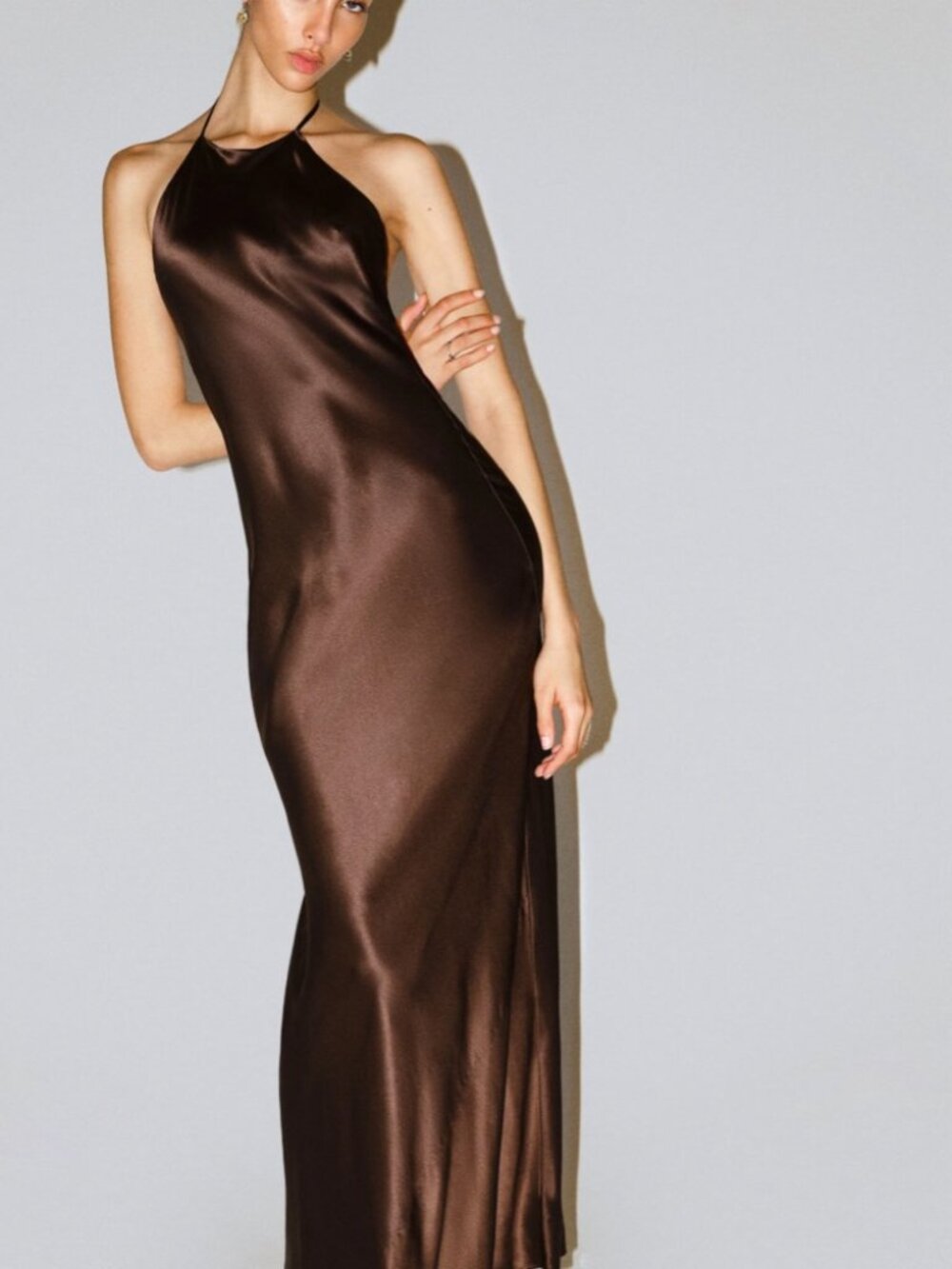 Reformation Jeanie Silk Dress- Brown Petite